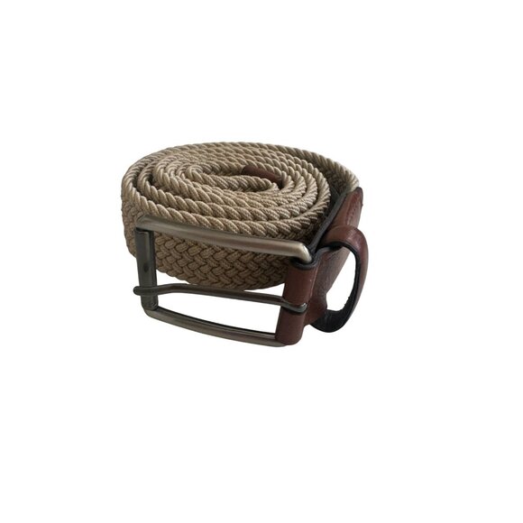 PERRY ELLIS Men's Beige Braided Woven Belt Size 38 - Picture 6 of 7